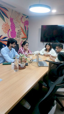 upGrad Ghaziabad office - student and parents with the counselling team after their study abroad session